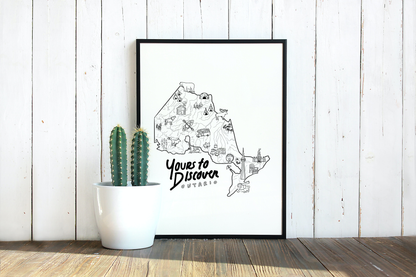 Print Province of Ontario 16″×20″ | Canada Happy Map